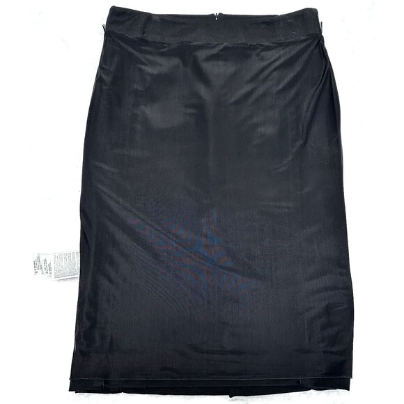 VDP Collection Women Black Stretch Below Knee Pencil Skirt SZ 8/44 Made in Italy - Picture 13 of 13
